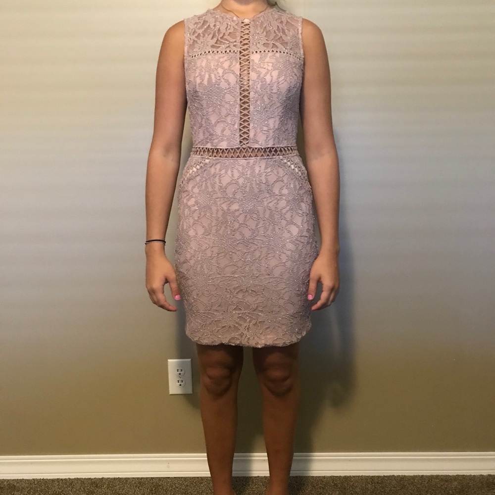 City Studio Rose Gold lace dress